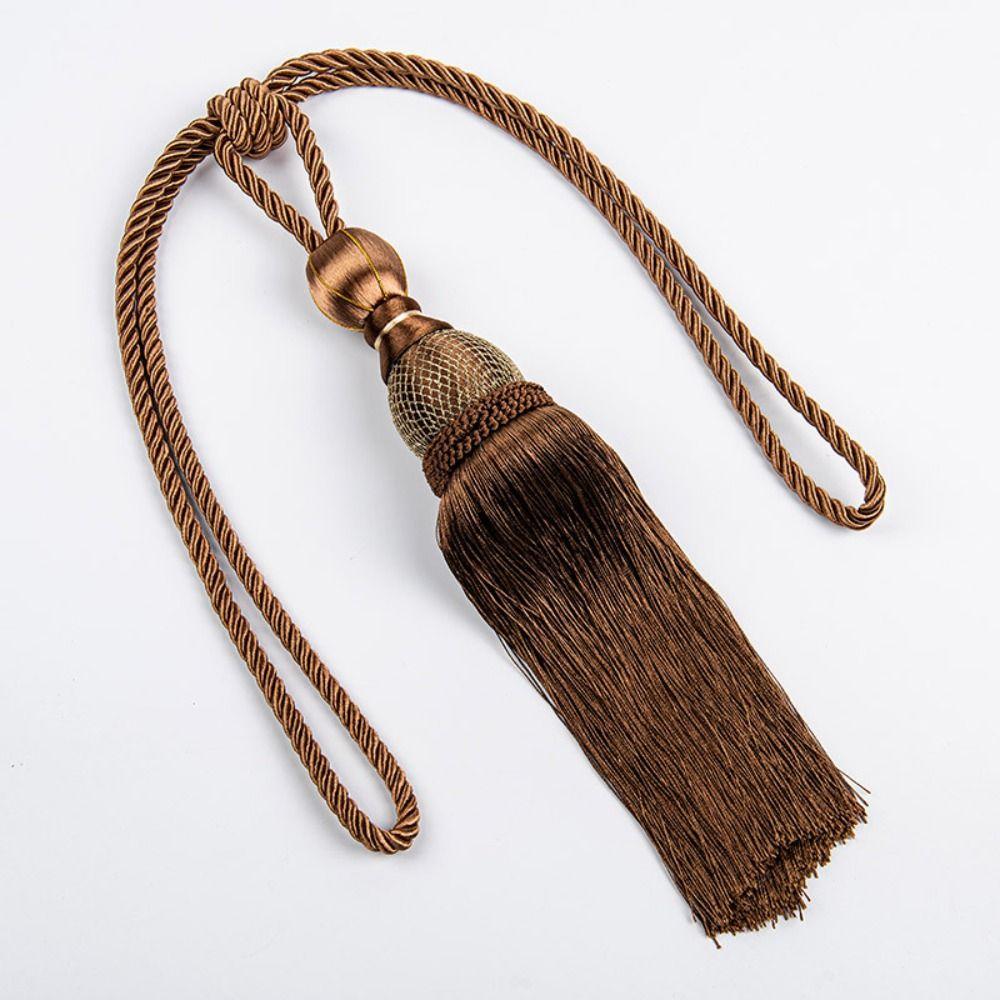 No Installation Curtain Tassels Tieback Punch-free Polyester Yarn Tassel Curtain Ties Gold Wire Hanging Ball Multicolor