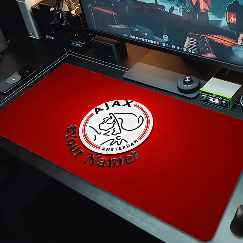 AFC Ajax Gepersonaliseerde Naam Grote Maat Muismat Grote Gaming Tafelkussen Antislip Laptop Tablet Grote Muismat XXL Mat Mini PC Speelmat Met Vergrendelde Rand