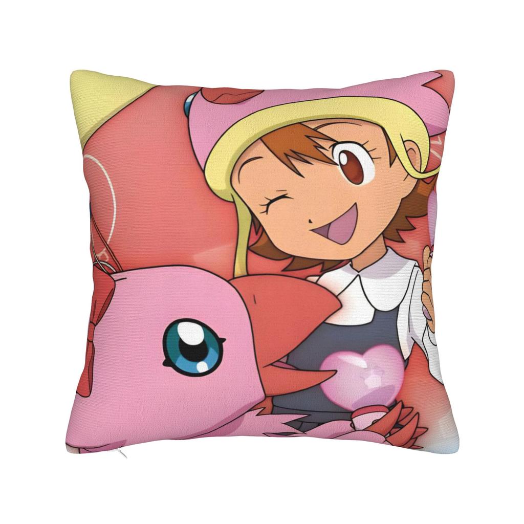 Digimons Adventure Anime Pillowcase Polyester Cushion Cover Decorations  Throw Pillow Case Cover Home Square cm
