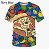 Fun Food Design Casual Fashion Funny Pizza 3D Printing T Shirts Men Clothing Trend Harajuku Street Men's Women's T-Shirt Tops