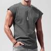 Men's Sleeveless T-shirt Men Summer Loose Tank Top Solid O Neck Vest Shirt Men Top