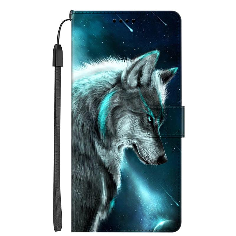 Leather Flip Case For Samsung Galaxy A37 A57 5G Phone Full Cover Wallet Book Funda Bag For Samsung A57 SamsungA57 Cat Wolf funda