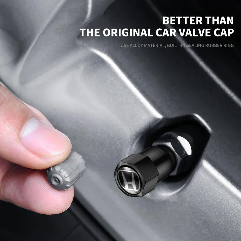 4Pcs Metal Car Wheel Tire Air Valve Caps Stem Covers For Honda Civic Accord Fit Jazz Pilot CRV Odyssey Passport Shuttle HRV ZOPJT1