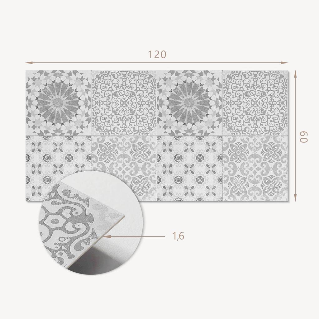 Self-Adhesive Vinyl Panel - Printed Decoration 120x60 Cm Geometric and Floral Patterns