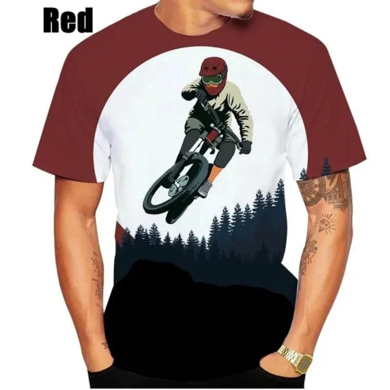 Nové cyklistické tričko Pánske cyklistické oblečenie 3D cyklistické grafické oblečenie Oversized Topy s krátkym rukávom Outdoor Pre mužov Tričká 2024