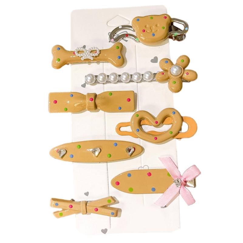 8Pcs Star Shaped Hair Clip Duckbill Barrettes for Women Girls Plastic Hairpin Fashion Accessories Party Occasion