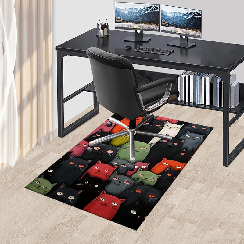 1pc Colorful Cat Pattern Chair Mat - Festive Gift for Office Chairs, Non-Slip Carpet Suitable for Home Decor, Living Room, Bedroom, Game Room.P074