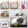 3D Cute Cat Bedding Animal Down Duvet Cover Pillowcase 2/3 Pieces Single Double Bed Duvet Cover Set Home Textile Gift