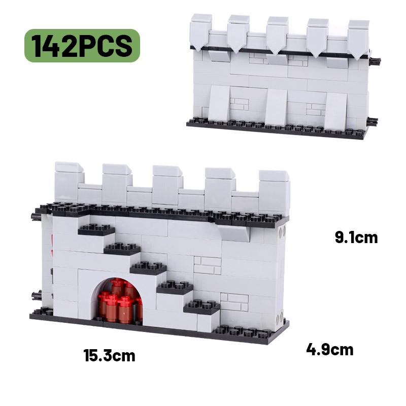 MOC Mittelalterliche Burg Burg Bausteine Set Gefangenentransport Feuerstelle Alte Mauer Brotbackofen Stall Kirche DIY Steine Spielzeug Jungen Geschenk