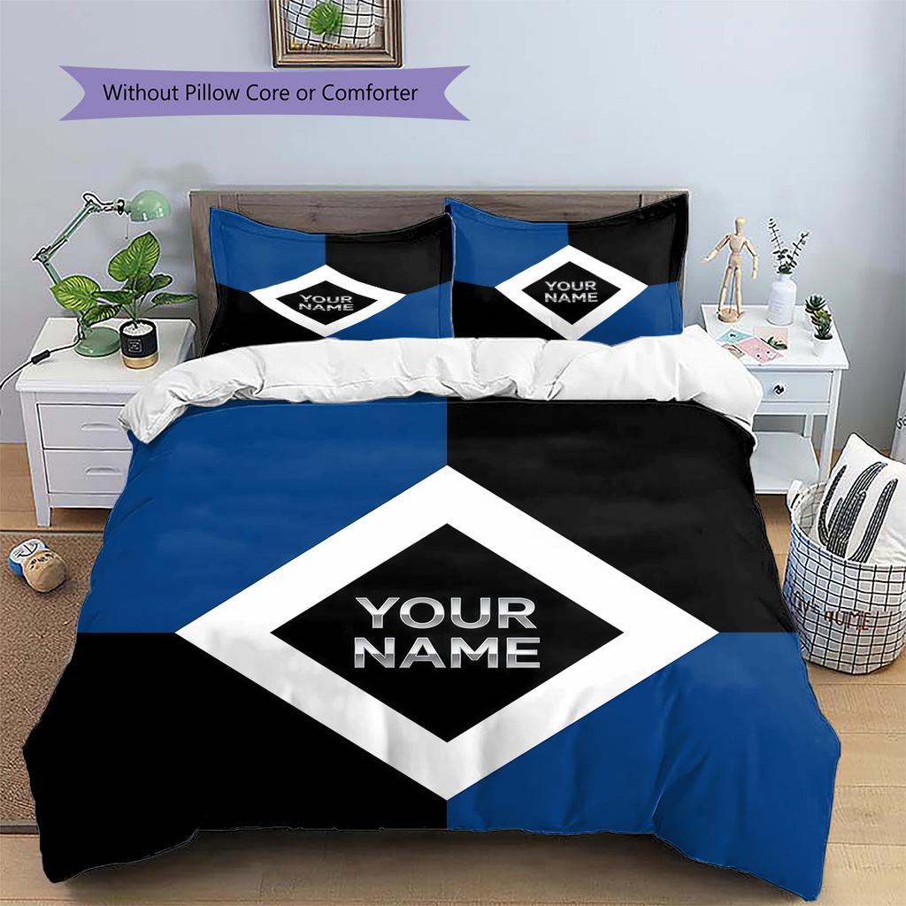 Custom Name HSV Bedding,Quilt Set Quilt Cover Pillowcase Home Birthday Gift(1 * Duvet Cover + 2 * Pillowcase, Without Core) -HE71