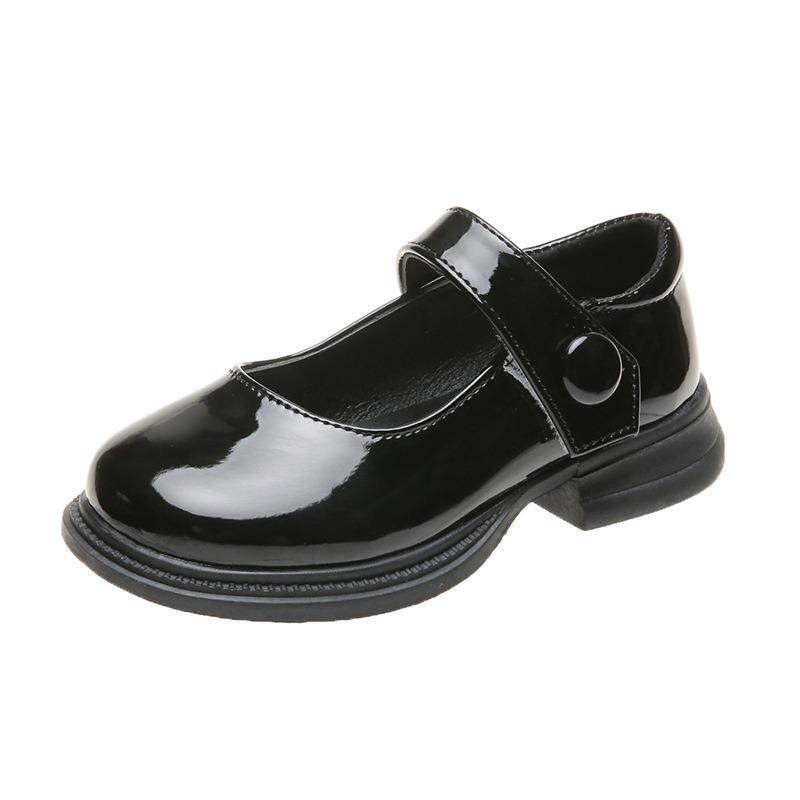 Zapatos de Cuero para Niñas, Novedad Primavera/Otoño, Zapatos Negros de Suela Blanda Estilo Británico para Niños, Bailarinas Blancas Estilo Universitario, Zapatos de Princesa para Niños