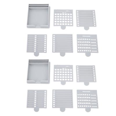 2 Pack Sticky Note Stencils with Holder ABS Sticky Pads Dispenser Memo Pad Organizer with List Line