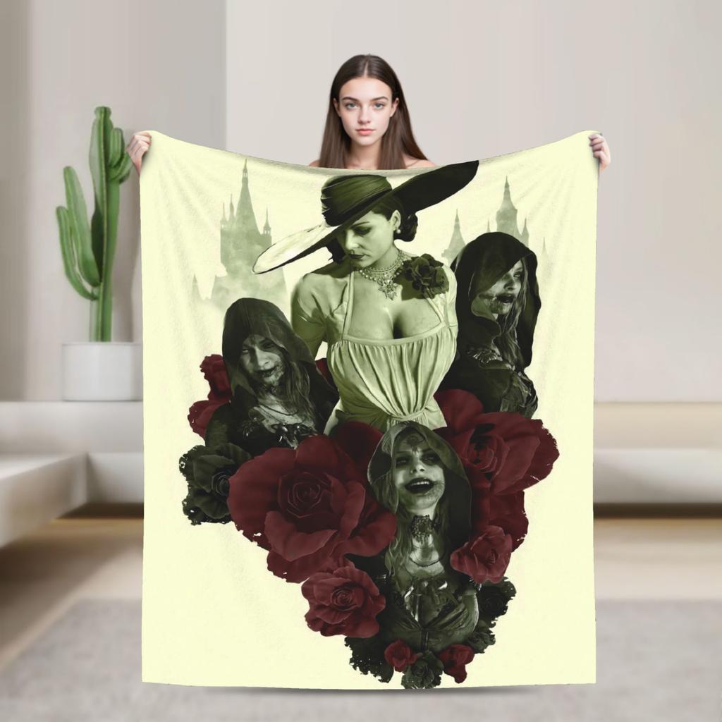 Resident Evils Village Soft Blanket Kids Plush Throw Blanket Print Couch Chair Flannel Bedspread Sofa Bed Cover