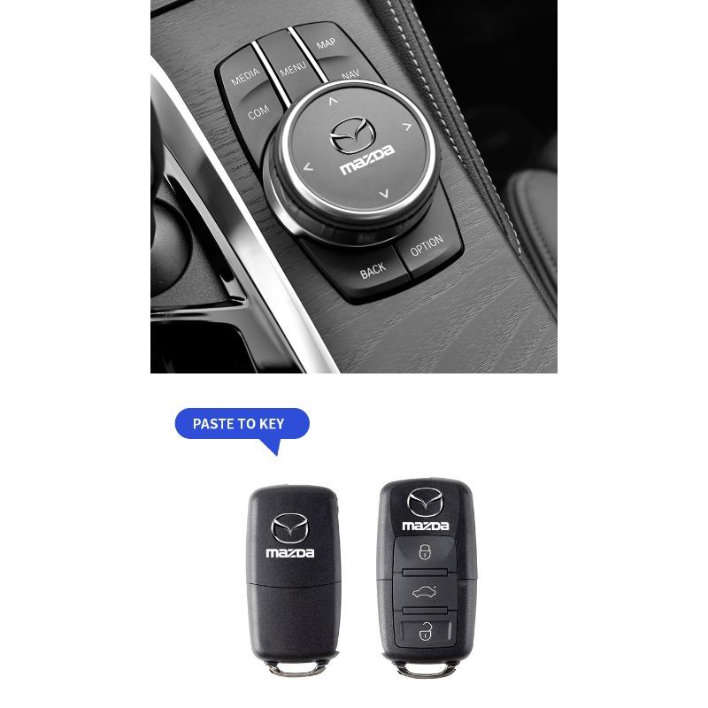 2/5/10 st Bil Logotyp Klistermärke Central Kontroll Dekaler Biltillbehör För Mazda 3 6 CX5 2 CX3 CX9 MX5 RX8 Axela Demio MS CX5 2 Axela Demio Atenza MS GJI
