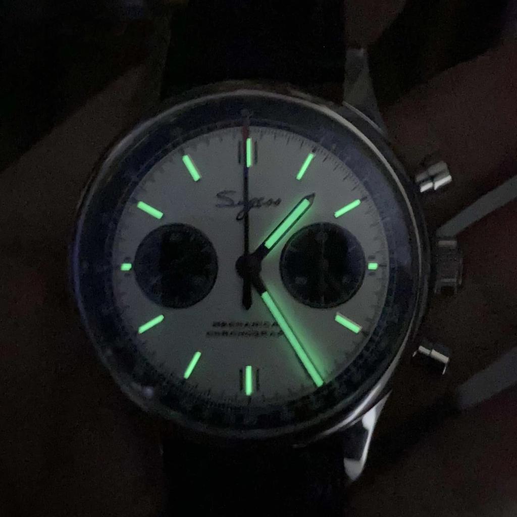 SUGESS Chronograph Mechanical Analog Watch for Panda Pilot Stainless Steel Swan Neck Regulator 40mm Watch, Men, Dial, Style, Bracelet, Luxury,