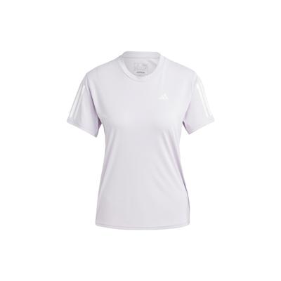 Own The Run Striped Logo Print Round Neck Short Sleeve T-Shirt Women Tops Light-Purple IC5192