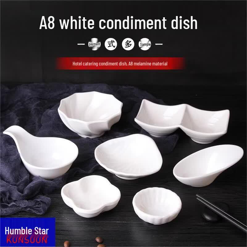 White Melamine Shell-Shaped Sauce Dish Set
