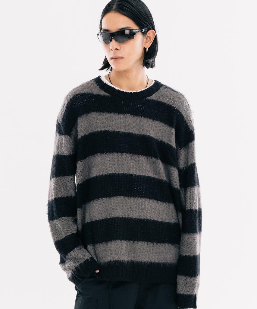 VASTIC Brush Stripe Knit_Black/Charcoal