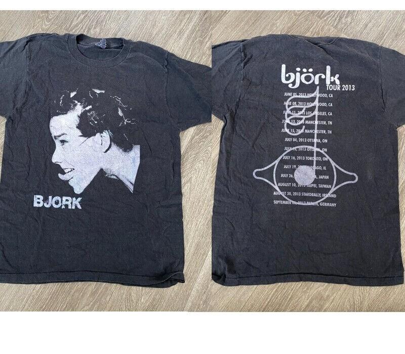 Bjork World Tour Concert T Shirt 2013 2 Side Black Unisex Tshirt S5XL KH14393 Unisex T-Shirt
