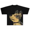Niedlicher Hunde-Grafikdruck Herbst Reiner Baumwolle Herren- und Damen-T-Shirt Kurzarm Street Fashion Trend Kleidung Vintage-Kleidung