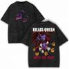 JoJos Bizarre Adventure Killer Queen Clothing Unisex Unisexga Tshirts Vintage Washed T Shirt Casual Cotton Tee Harajuku Tshirt