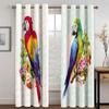 Rideau filtrant la lumière 2 pièces pour salon, chambre à coucher, motif perroquet coloré, plante tropicale, feuille de bananier