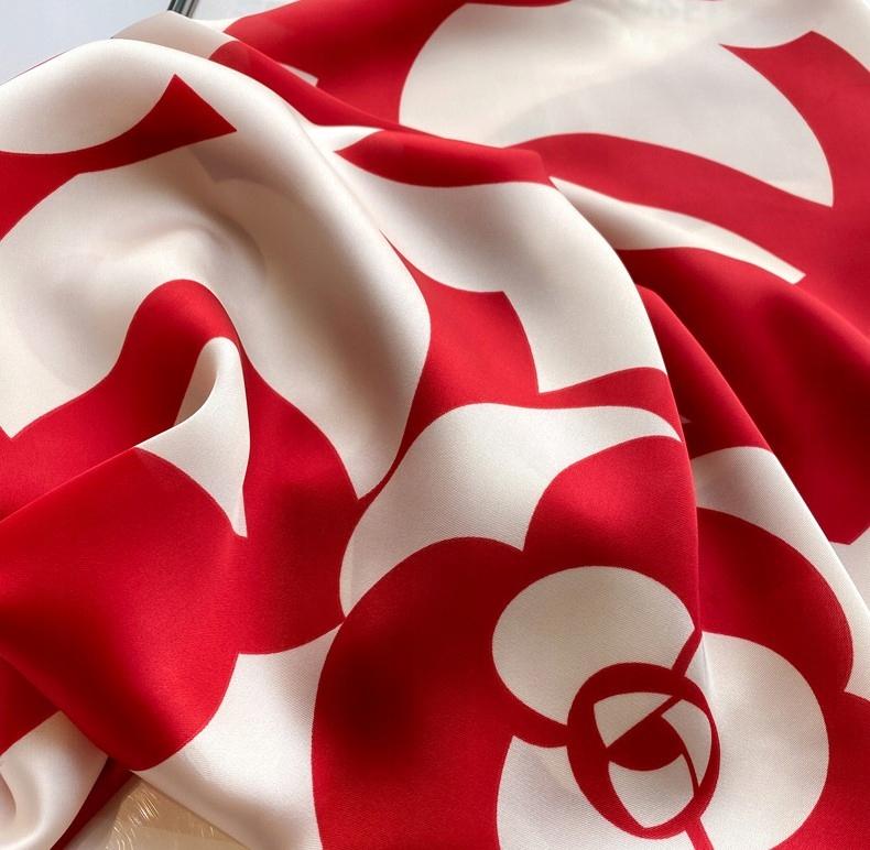 Elegant Women' Scarf Beautiful Large Silk Scarf for a Gift 90x90 White Stripes