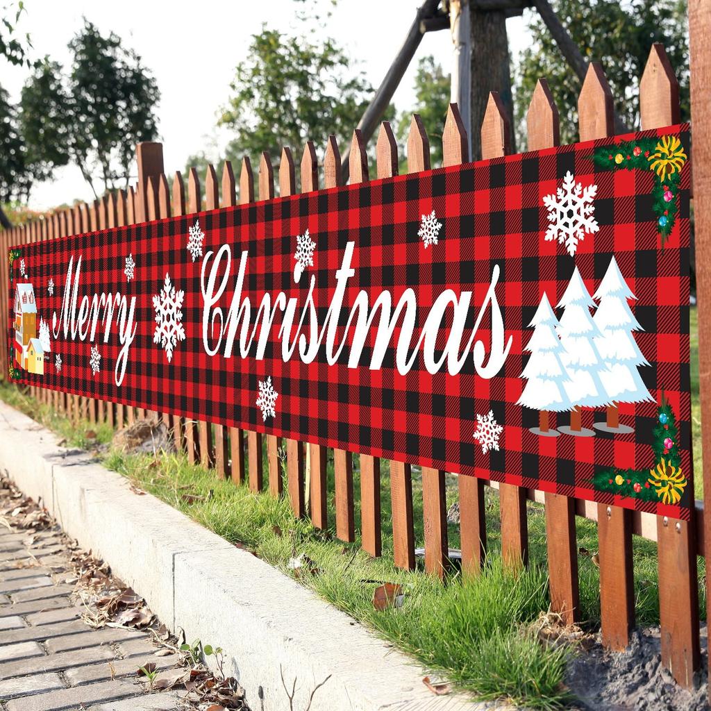 9FT Large Merry Christmas Banner Sign Xmas Outdoor Indoor Decoration Home