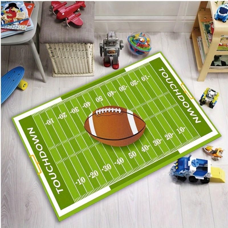 Touchdown Printed LGBT Pride Love Is Love Football Field Mat - Soft, Machine Washable Polyester Carpet for Bedroom, Living Room, or Kitchen Door Mat