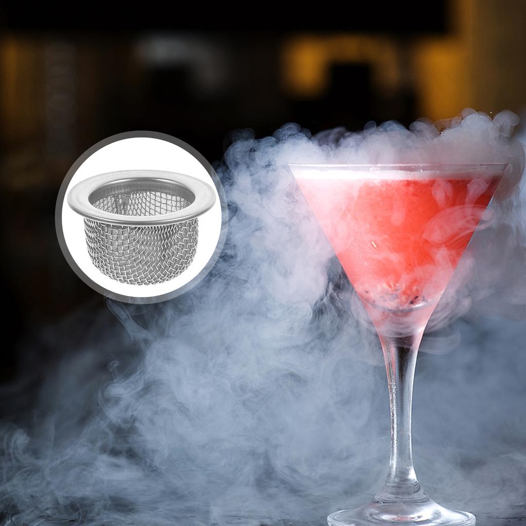 10 Pcs Stainless Steel Cocktail Ice Filter Cocktail Smoke Filter Mesh Strainer Set Bartending Filters for Bar Drinks