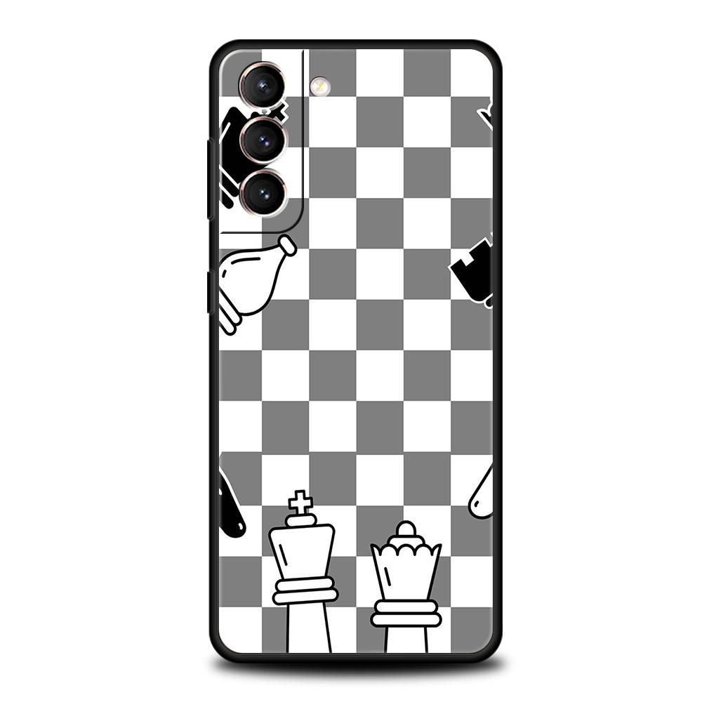 Schachbrett Kunst Handyhülle Für Samsung Galaxy S25 Edge S24 S23 S22 Ultra S20 S21 FE 5G S10 S9 Plus S10E Weiche Hülle