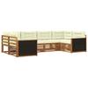 Outdoor Sofa Set with Cushions 6 Pcs Natural and Cream