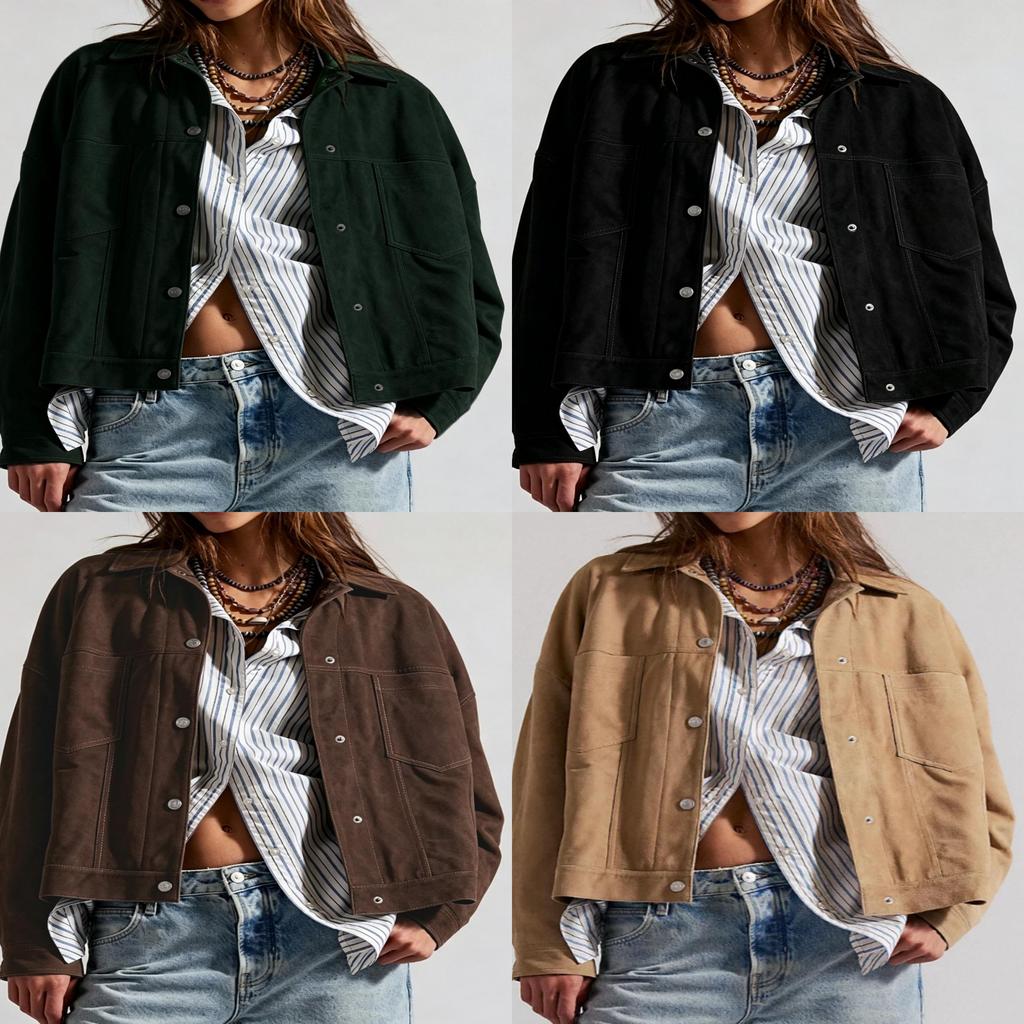 Classic Womens Fall Jacket With Polyester Fabric And Solid Color Style For Office Wear