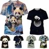 Cute Panda Graphic Kids T Shirts Men 3D Printed Tee Shirt Casual Y2k Tops Kawaii Womens Clothing Harajuku Fashion O Neck T-shirt
