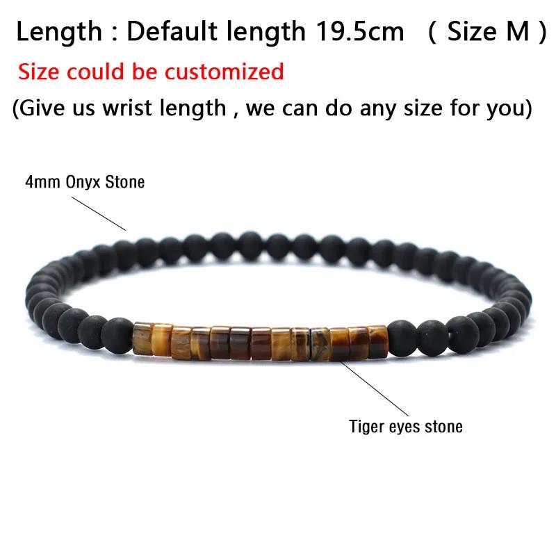 Neues minimalistisches 4mm Perlenarmband Unisex Kaiser Onyx Kleiner Stein Armband Meditation Yoga Strang Braslet Paar Brazalete Pulsera