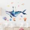 1Pc Cartoon Cute Whale Seaworld Wall Stickers For Kids Room Children'S Room Removable Living Room Nursery Decoration Wall Decals