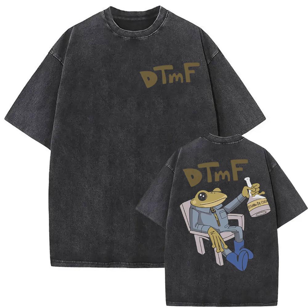 Bad Bunny Album Cover Printed Tshirt Debi Tirar Mas Fotos DTMF Washed Vintage T Shirts Men Women Hip Hop Punk Oversized T Shirt
