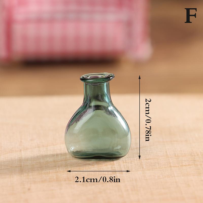 1:12 Maison de poupée Miniature Vase en Verre Transparent Bouteille en Verre Rangement Petit Pot Fiole Décor Jouet Accessoires DIY Ornement de Maison