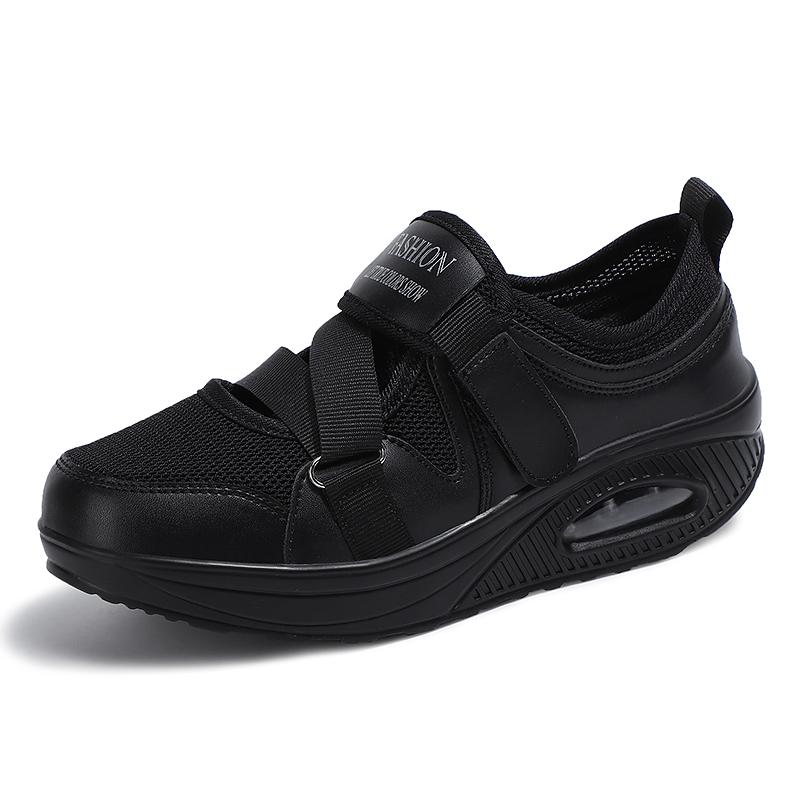 Buckle Rocking Shoes Air Cushion Casual Sports Shoes Breathable Walking Shoes Mom Shoes Elderly Shoes