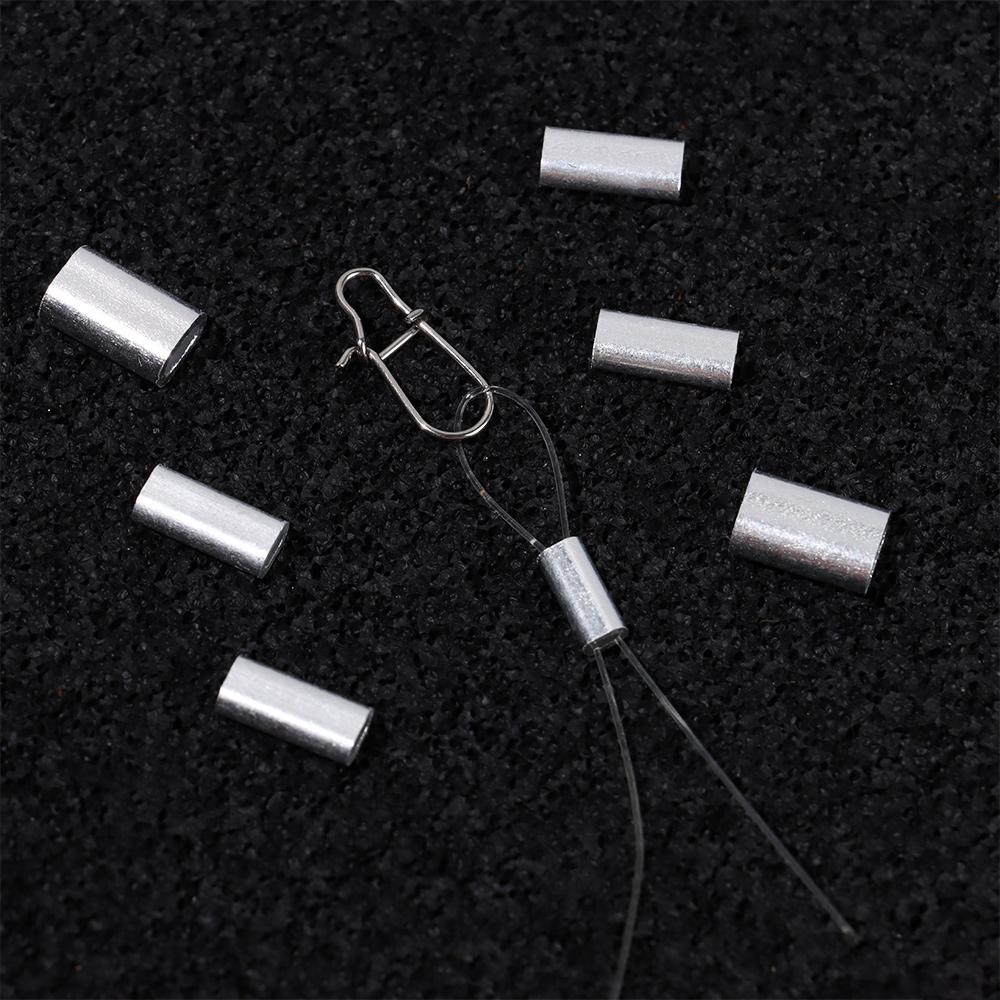 Manchons de sertissage pour fil de pêche de 1,0-2,0 mm, Tube de fil de pêche, Double tube en aluminium, Connecteur de sertissage pour fil