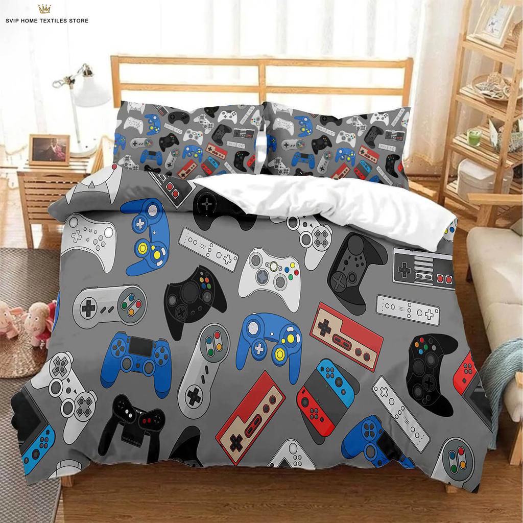 Watercolor Gamepad 3D Printed Quilt Cover Machine Washable Duvet Cover Bedding Set Quilt Cover Pillowcase