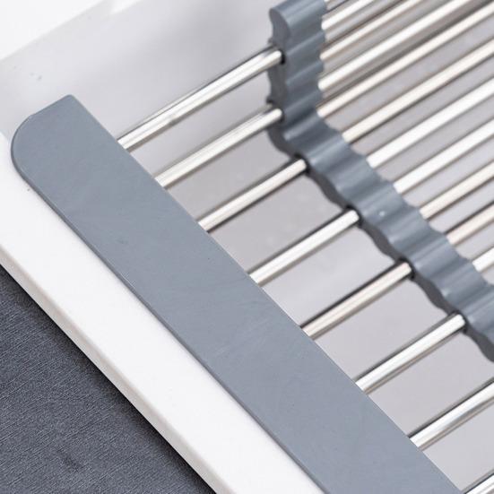 Foldable Sink Drain Rack Adjustable Retractable Dish Drying Basket Space Saving Kitchen Sink Organizer Multifunctional Cutlery Rack for Home Cafe