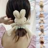 Pluche Konijn Haarband Elastische Paardenstaart Houder Zachte Rekbare Haarband met Schattig Dierontwerp voor Dames Meisjes Haaraccessoires