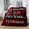 Kenworth Truck Personalized Text Blanket Gift Customizable Blanket Warmthful Decor Throw For Sofa Office Office Chair Livingroom