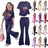 Kids Casual Short Sleeve Top and Long Pants Set Graphic Print Comfortable Fit Soft Fabric Suitable for Daily Wear and Outdoor Activities