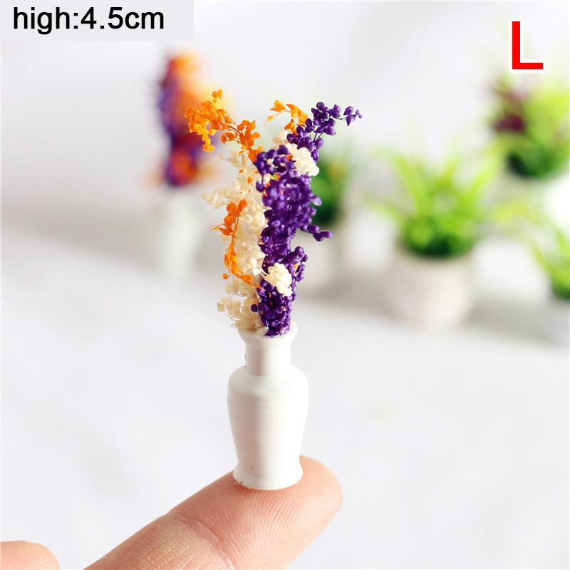 12 Style 1:12 Dollhouse Mini Plant Pot Eco-Friendly Resin Home Decor Accessoires