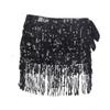 Halloween Bohemian Sequin Tassel Hip Scarf Mini Skirt for Belly Dance