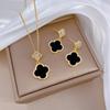 Modisches Elegantes Leichtluxuriöses Vollzirkon Exquisites Elementstil Kupfer Mikro-Inlay Ohrringe Halsketten Set
