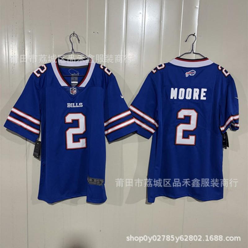 Buffalo Bills NFL Football Jersey 2 Moore Mens Embroidered Cotton Sport Shirt Fan Wear Casual Use