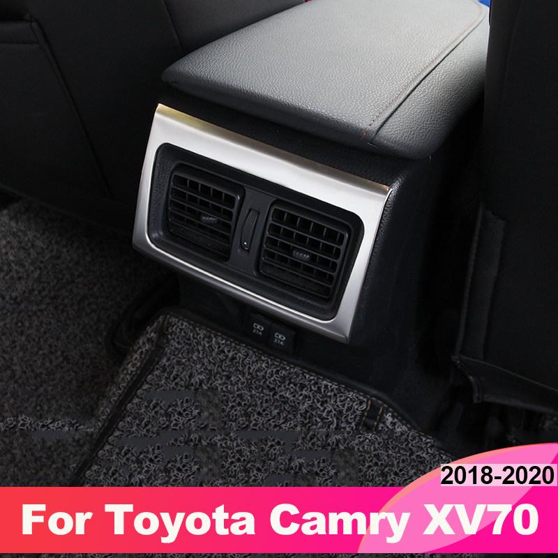 Garnitures de cadre de sortie de ventilation d'accoudoir arrière de voiture, pour Toyota Camry 2018 70 V70 Xv70 Trd, accessoires automobiles